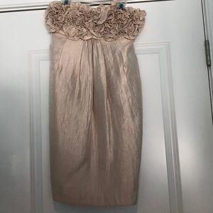 Gold/cream cocktail dress.